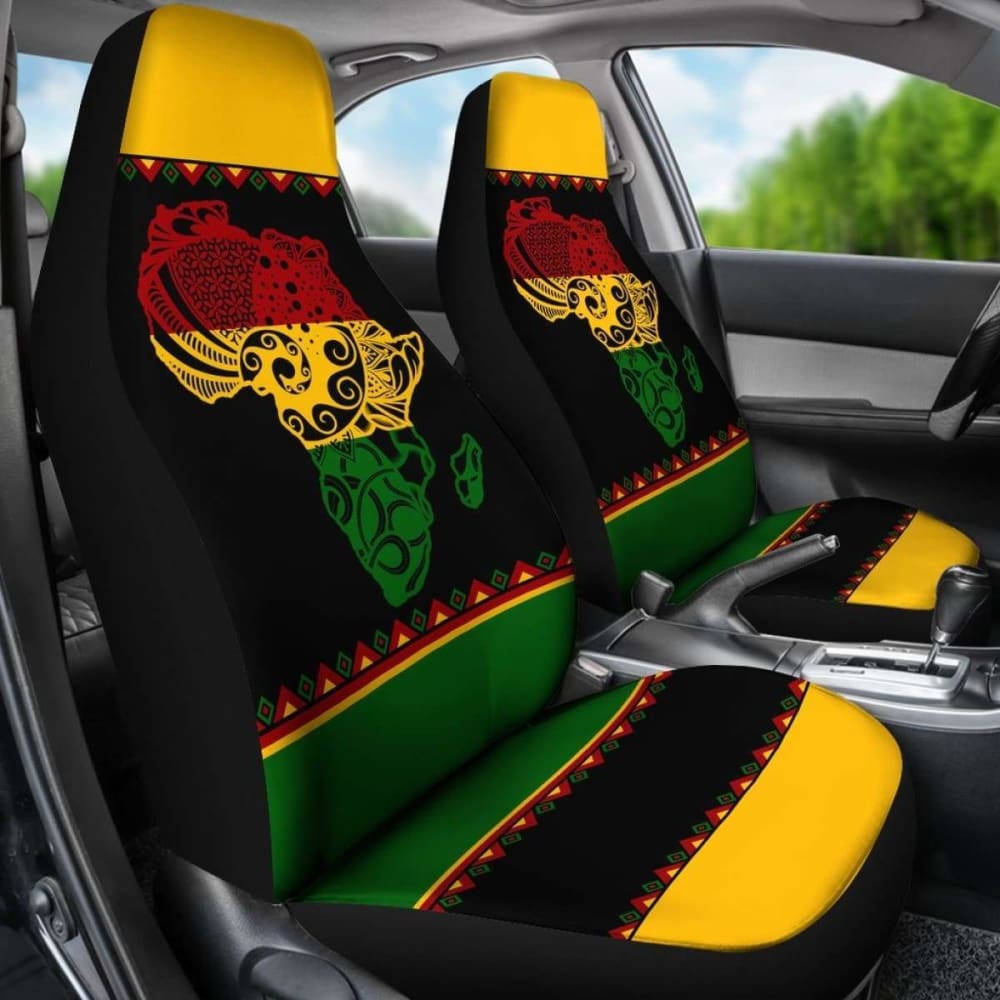 Premium Africa-Inspired Car Seat Covers - Vibrant Reggae Pattern (Model 105905) - Perfect for Jeep Wrangler, SUV & Truck Interior Protection