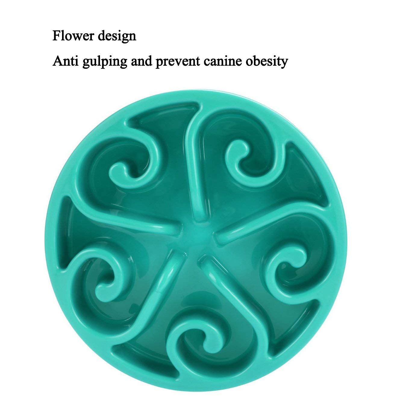 Slow Feed Interactive Dog Bowl for Small & Medium Dogs & Cats - Anti-Bloating Pet Dish (Blue) | Perfect for Fast Eaters & Mealtime Enrichment