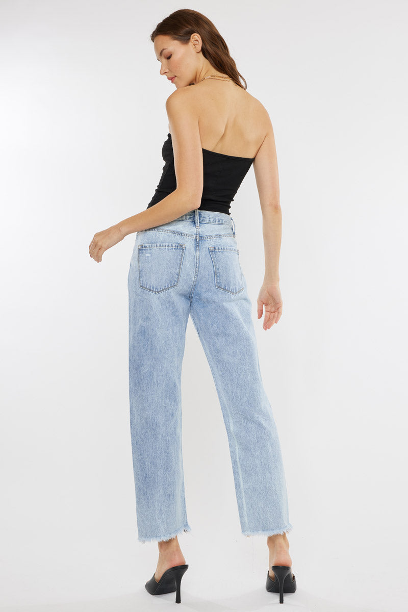 Meadow High Rise Straight Leg Jeans for Women - Stretchy Denim Pants, Comfortable & Flattering Fit - Perfect for Casual Wear, Office & Date Nights