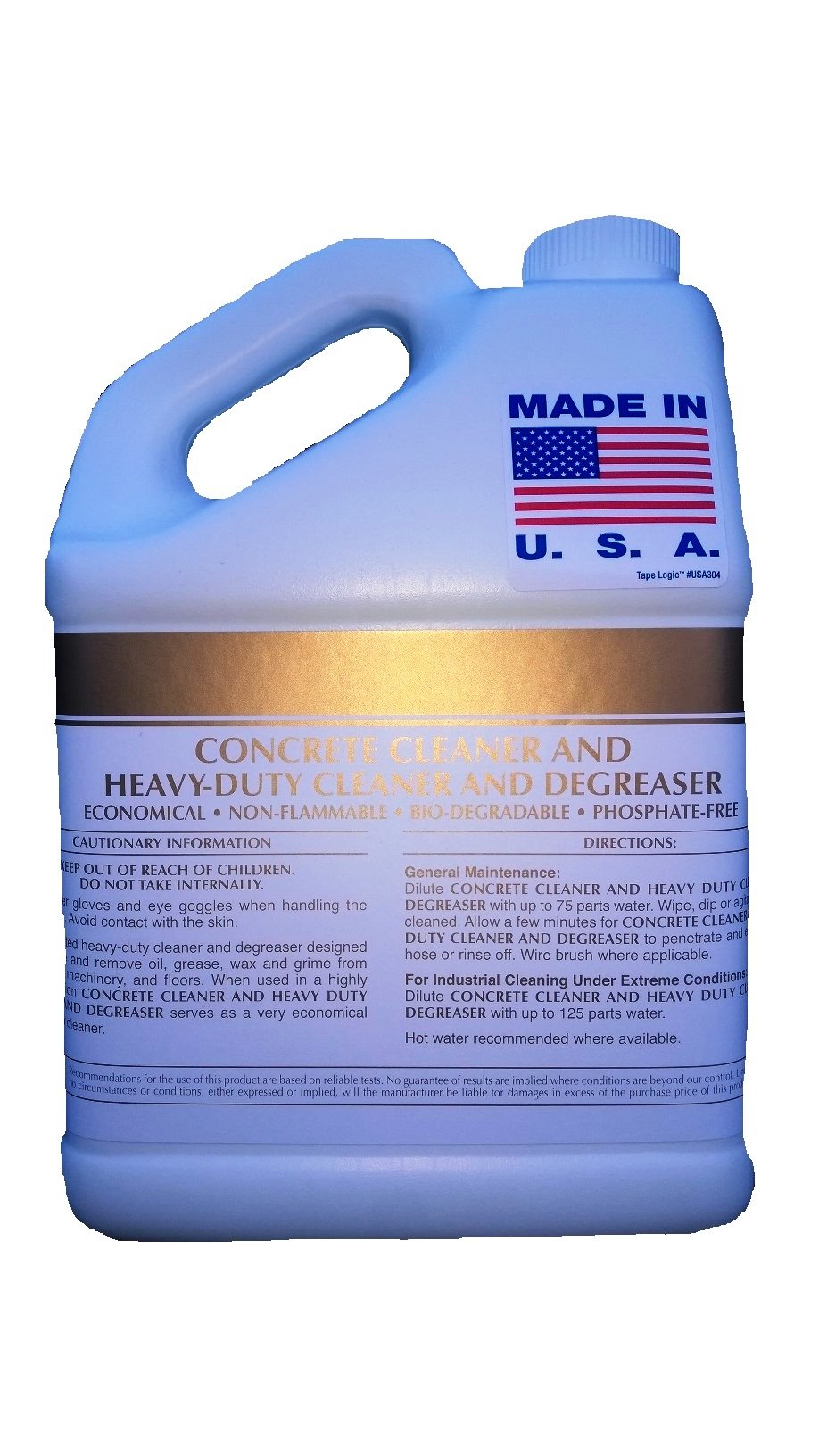 1 Gallon Heavy-Duty Concrete Cleaner & Degreaser - Industrial Strength Concentrate for Driveways, Garages & Warehouse Floors - Removes Oil, Grease & Stubborn Stains