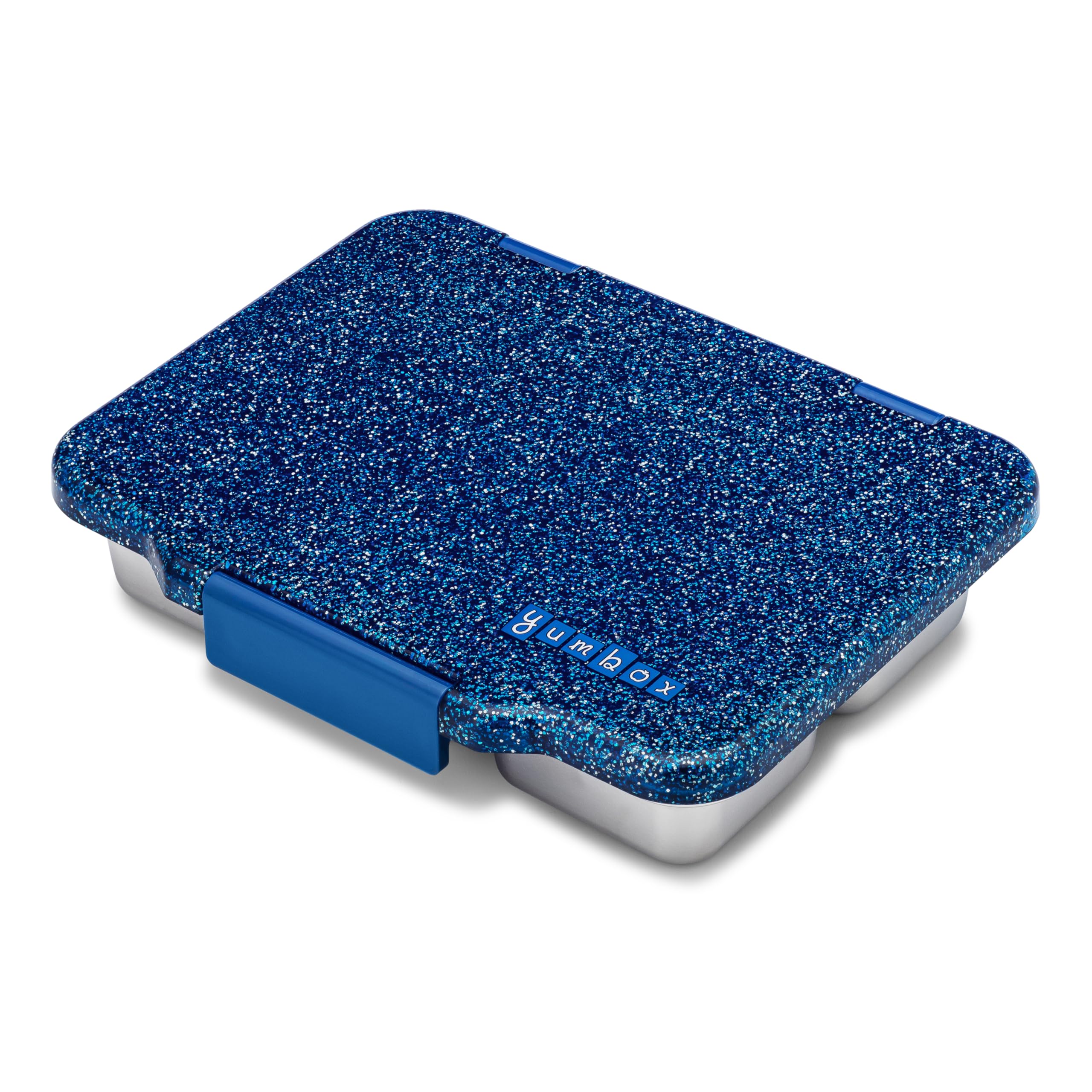 Yumbox Prêt Stainless Steel Bento Box - Leakproof Lunch Container with Sandwich Tray, Eco-Friendly & Durable (Glitter Blue) | Perfect for School, Office, Picnics & Travel
