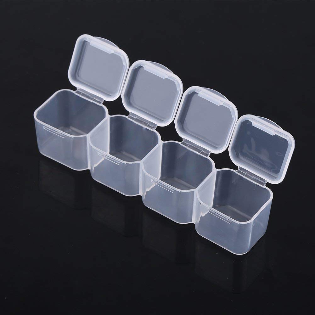 28-Slot Clear Plastic Adjustable Medicine & Jewelry Organizer Box - Perfect for Pill Storage, Tablet Organization & Jewelry Display - Ideal for Home, Travel & Pharmacy Use