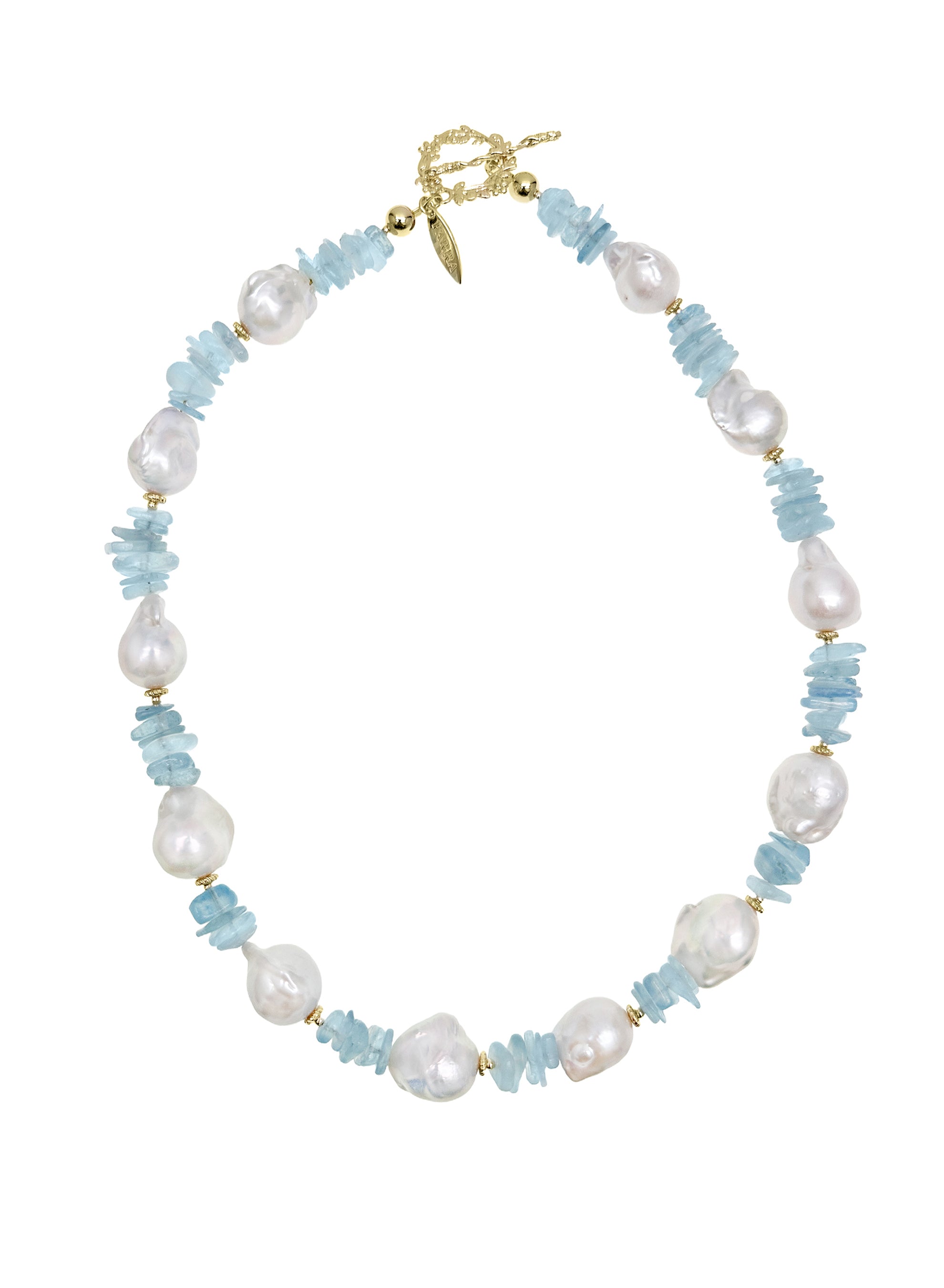 Baroque Pearls with Irregular Aquamarine Statement Necklace - Elegant Handmade Jewelry for Women | Perfect for Weddings, Parties & Special Occasions