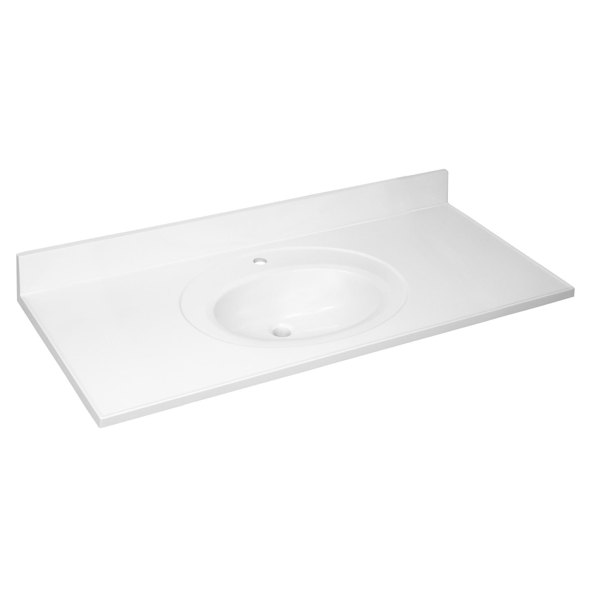 49 Inch White Cultured Marble Bathroom Vanity Top with Backsplash - Durable & Stylish Design House 554634 - Perfect for Modern Bathroom Renovations and Home Upgrades