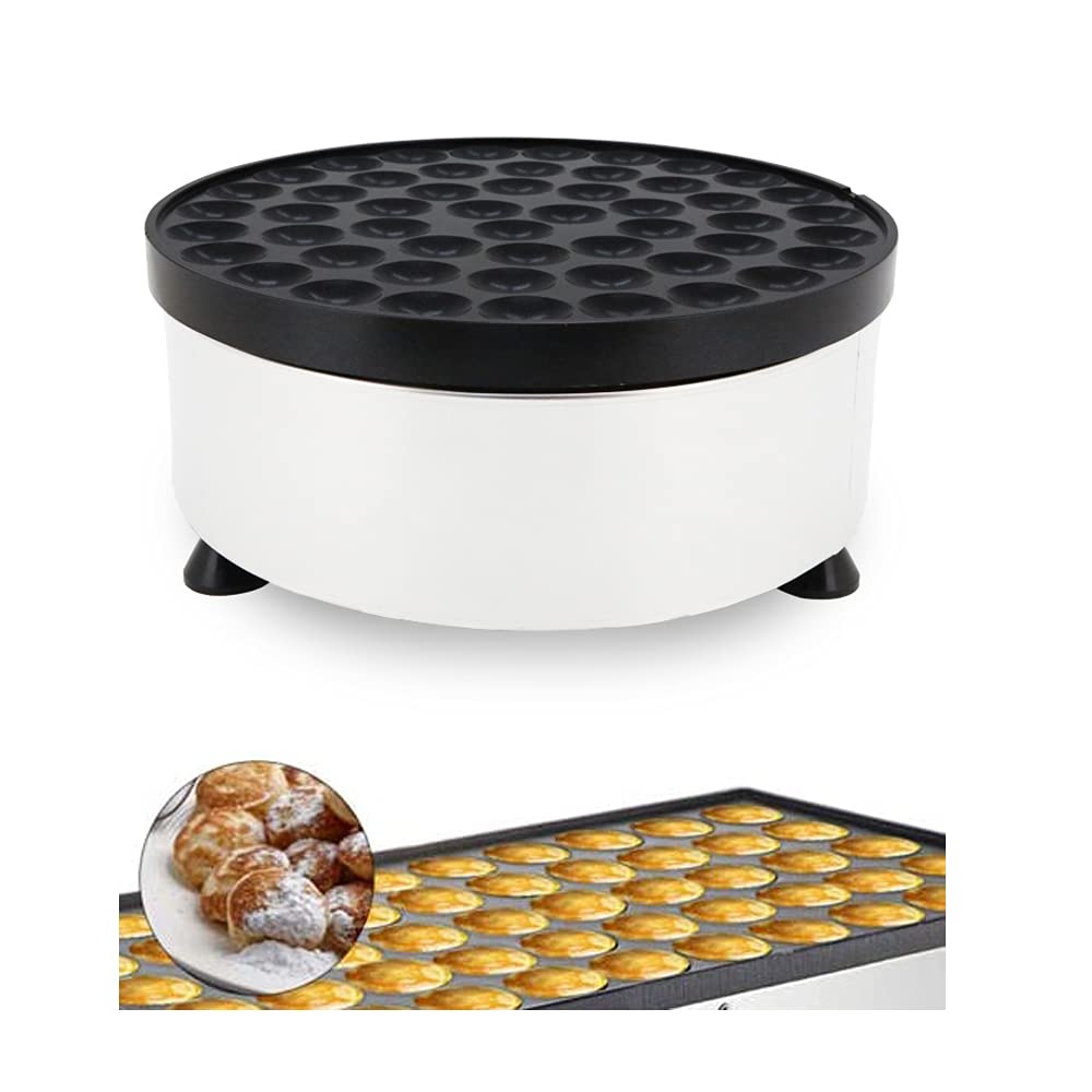 INTBUYING Stainless Steel Mini Round Waffle Maker - 15.7 Inch Non-Stick Coating, 52 Pancake Capacity, Adjustable Temperature 50°F-300°F - Perfect for Breakfast, Snacks, Parties & Home Baking