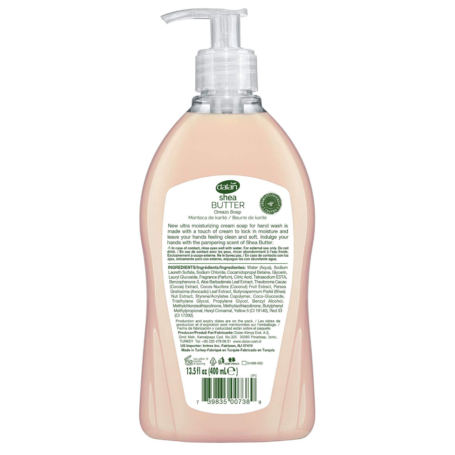 Organic Shea Butter Hand Soap - Ultra Moisturizing Liquid Soap for Dry & Normal Skin | Fresh, Clean & Soft Feeling | 13.5 Fl Oz (400mL) Pack of 3 | Gentle Hand Wash for Daily Use at Home, Office & Travel