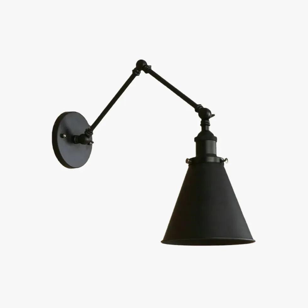 Vintage Cone Lampshade Swing Arm Wall Light - Adjustable Industrial Style Wall Sconce for Bedroom, Living Room, or Office Decor
