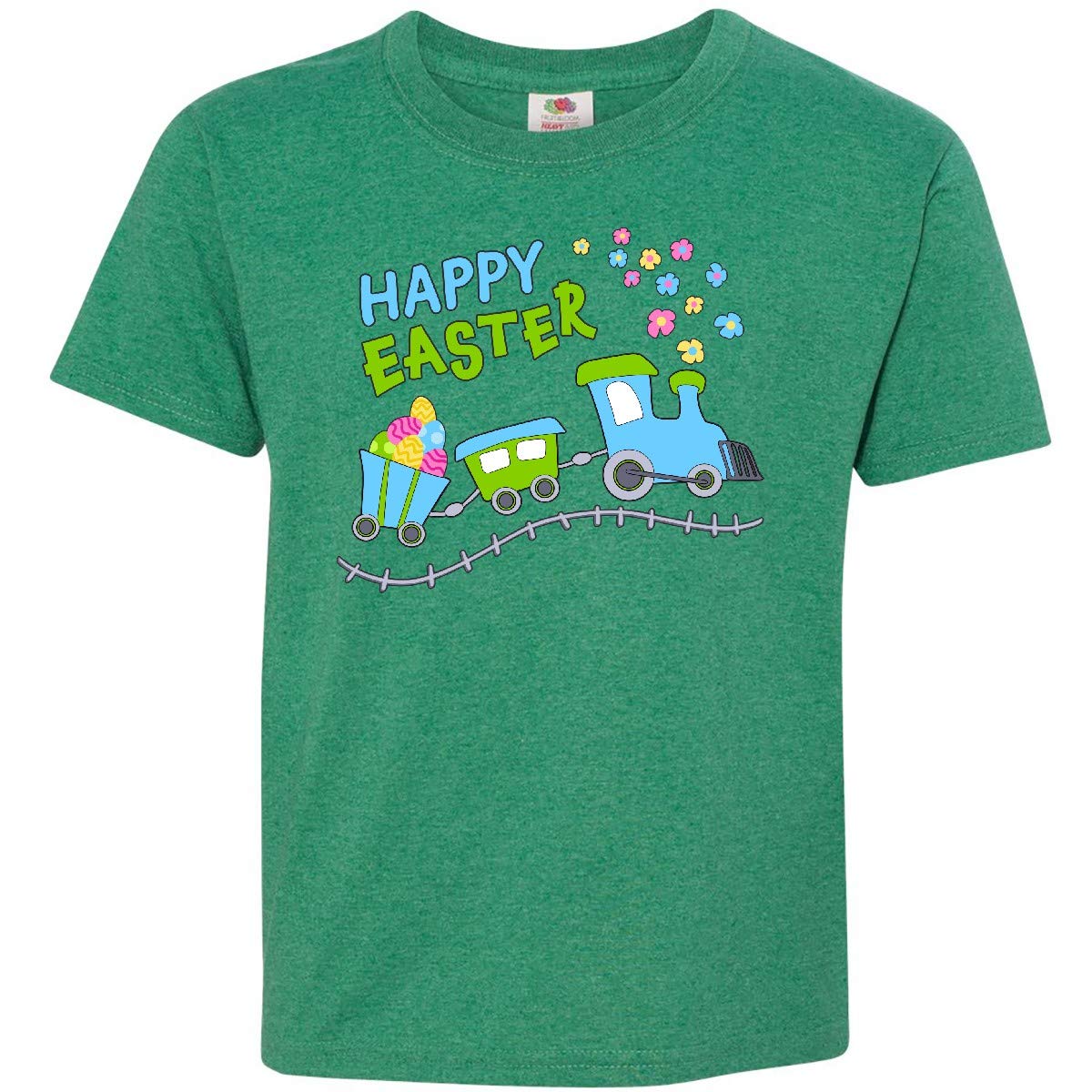 Inktastic Happy Easter Train Youth T-Shirt - Cute Easter Bunny Train Graphic Tee for Kids & Toddlers - Perfect for Easter Egg Hunts, Spring Celebrations & Family Photos