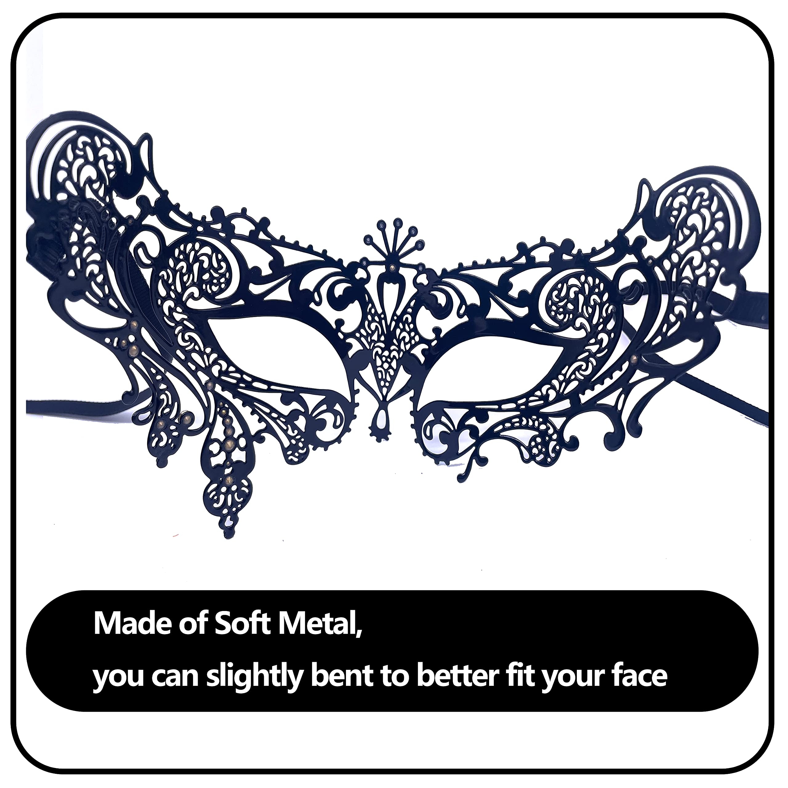 Elegant Metal Laser Cut Venetian Masquerade Mask for Women - Perfect for Costume Parties, Balls, and Mardi Gras Celebrations