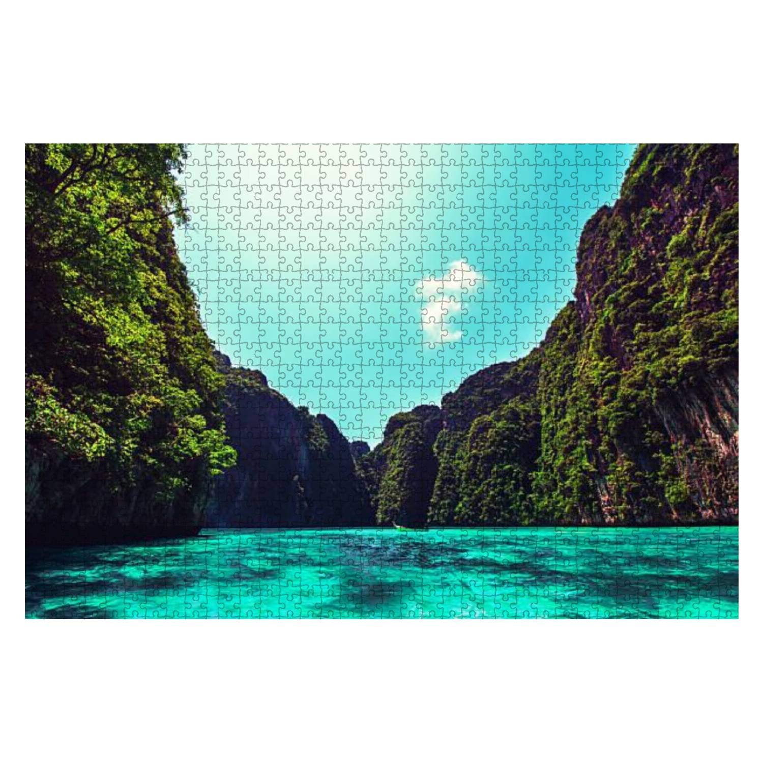 1000 Piece Wooden Jigsaw Puzzle - Maya Bay Ko Phi Phi Le Thailand Scenery - Educational & Stress Relief Puzzle for Adults & Kids - Perfect for Family Game Night & Home Decor