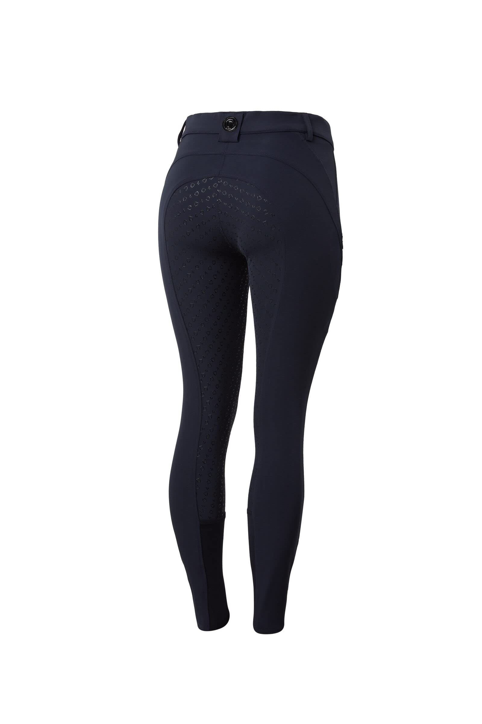HORZE Mila Women's High Waist Silicone Full Seat Breeches with Phone Pocket - Equestrian Riding Pants for Horseback Riding & Show Jumping