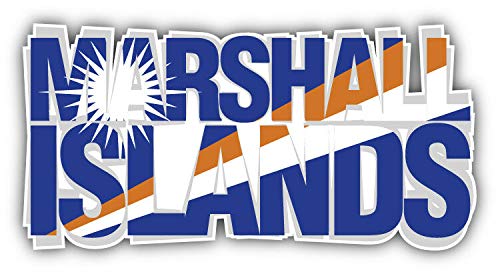 KW Vinyl Magnet - Marshall Islands Flag Art Slogan - 5