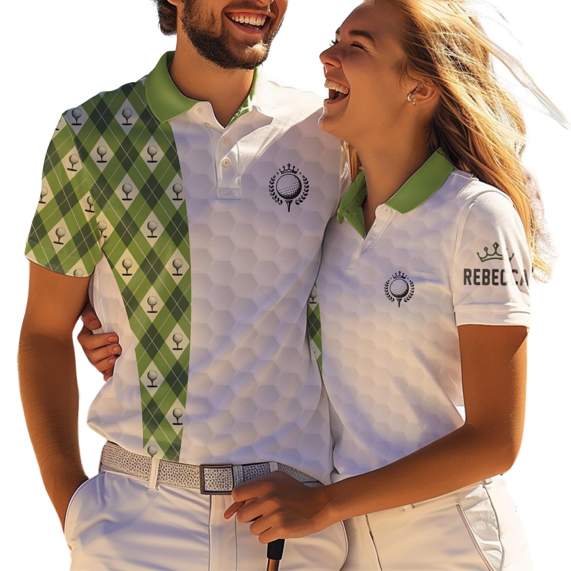 Custom Patriotic Golf Polo Shirts for Men & Women - Matching Couple's Golf Apparel - Perfect for 4th of July, Memorial Day & Country Club Events