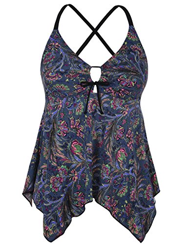 Blue Red Floral