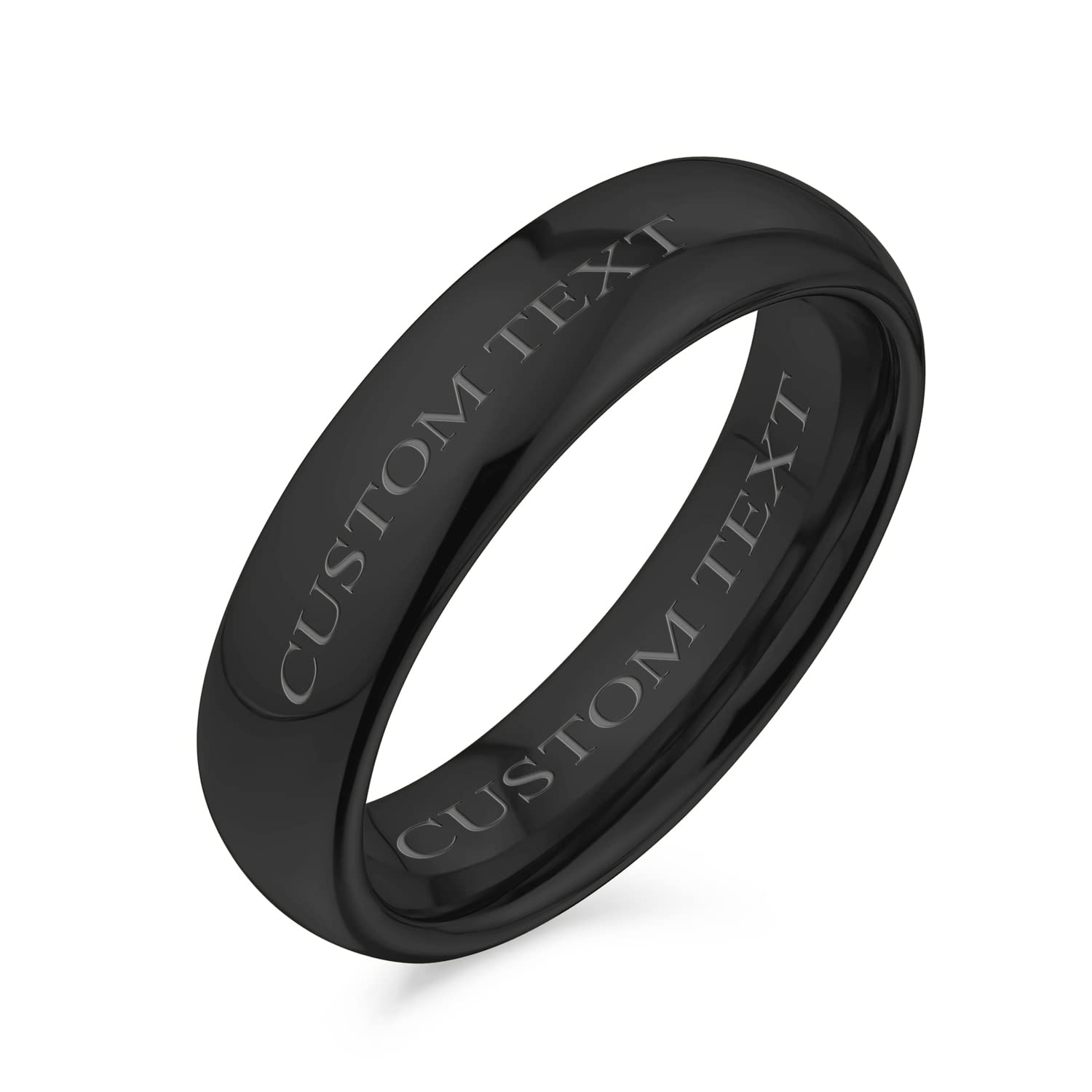 Personalized Titanium Wedding Band - Comfort Fit 5MM for Couples | Bling Jewelry for Men & Women | Engraved Rings for Anniversaries