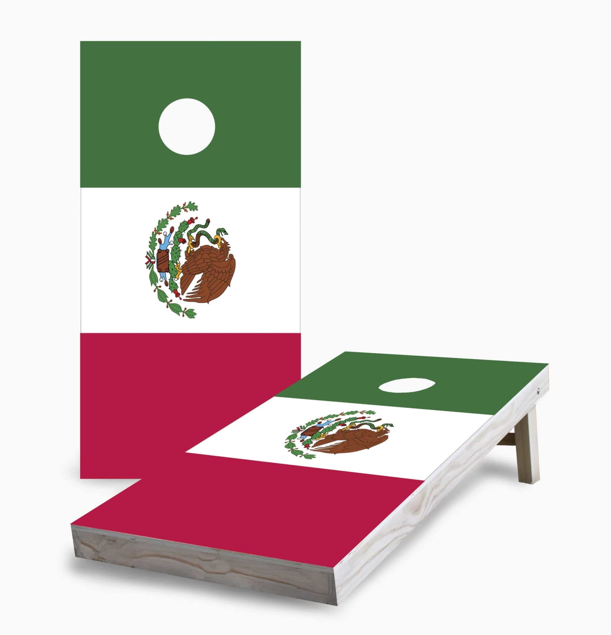 Authentic Mexican Flag Corn Hole Game Set - 2 Boards & 8 Bean Bags - Premium Outdoor Tossing Game for Backyard Parties, Tailgating, and Family Gatherings