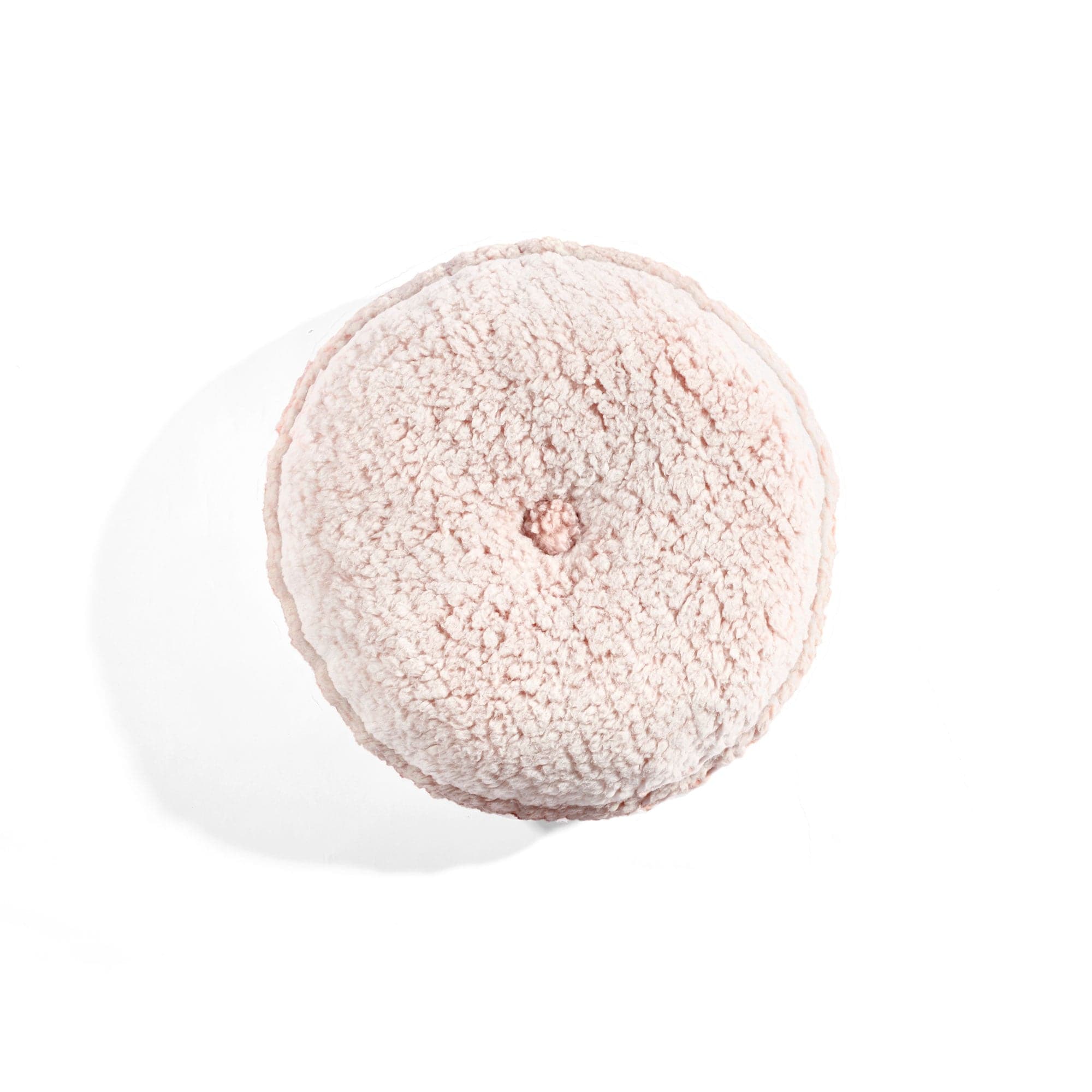 Cozy Sherpa Round Throw Pillow - Soft Button Accent for Couch, Bed & Home Decor - Perfect for Living Room, Nursery & Gift Giving