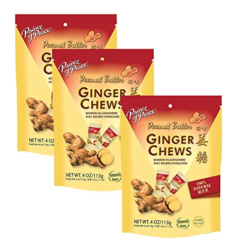 Z. Emma Original Flavor Ginger Chews Candy 4oz (3-Pack) - Natural, Sweet & Spicy Chewy Candy for Morning Sickness & Nausea Relief - Peanut-Free Digestive Aid for Pregnancy, Travel & Motion Sickness