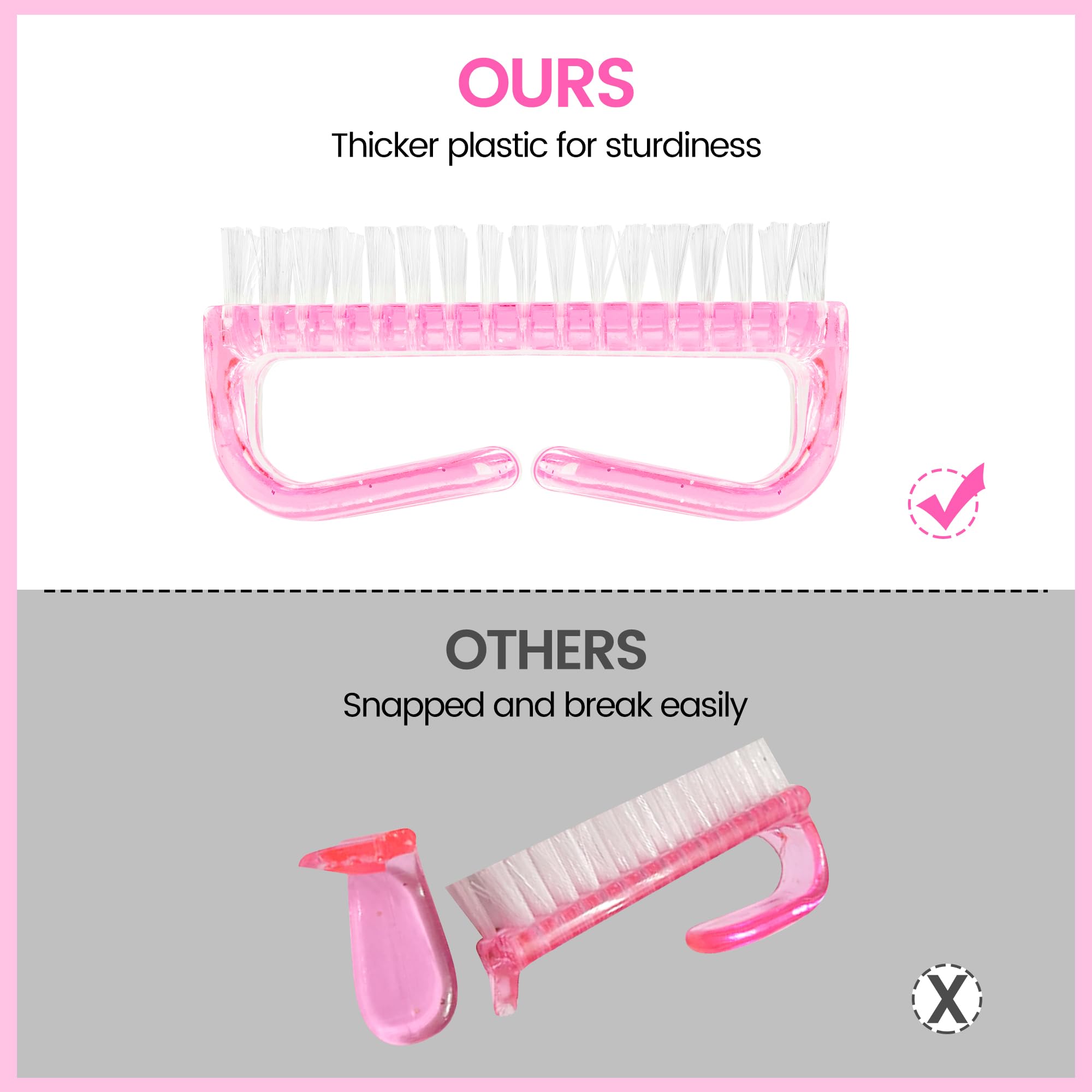 4 Pack Nail Brush Set - Durable Handle Grip Fingernail & Toe Cleaning Brushes for Men, Women & Kids - Perfect for Shower, Garden, Pet Care & Hand Hygiene Maintenance