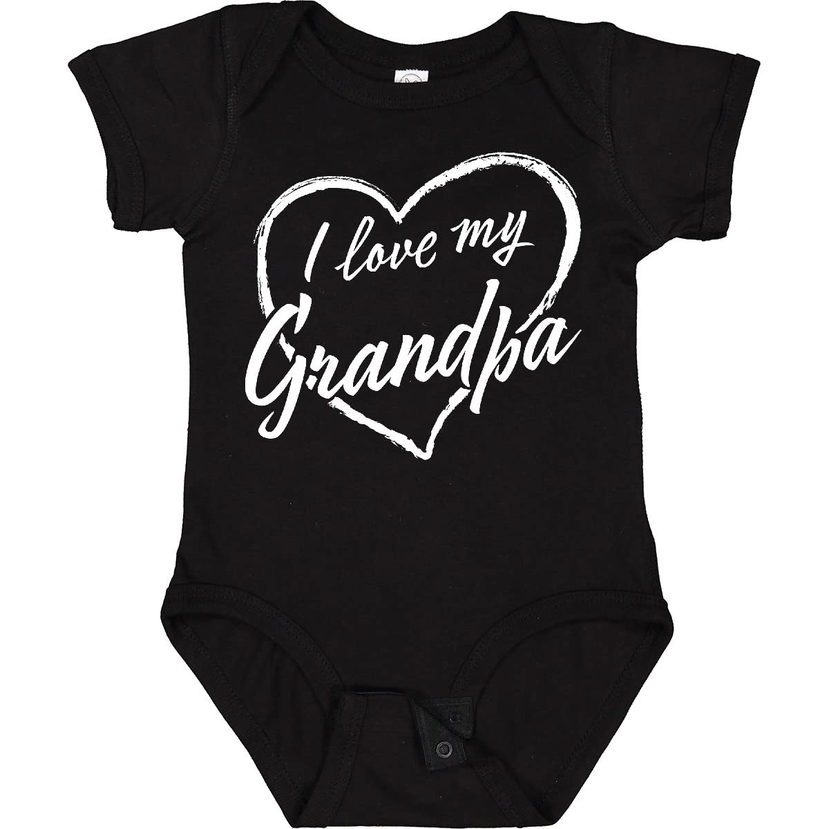 Inktastic I Love My Grandpa White Chalk Heart Baby Bodysuit - Cute Infant Onesie for Grandparents Day, Family Photos & Special Occasions
