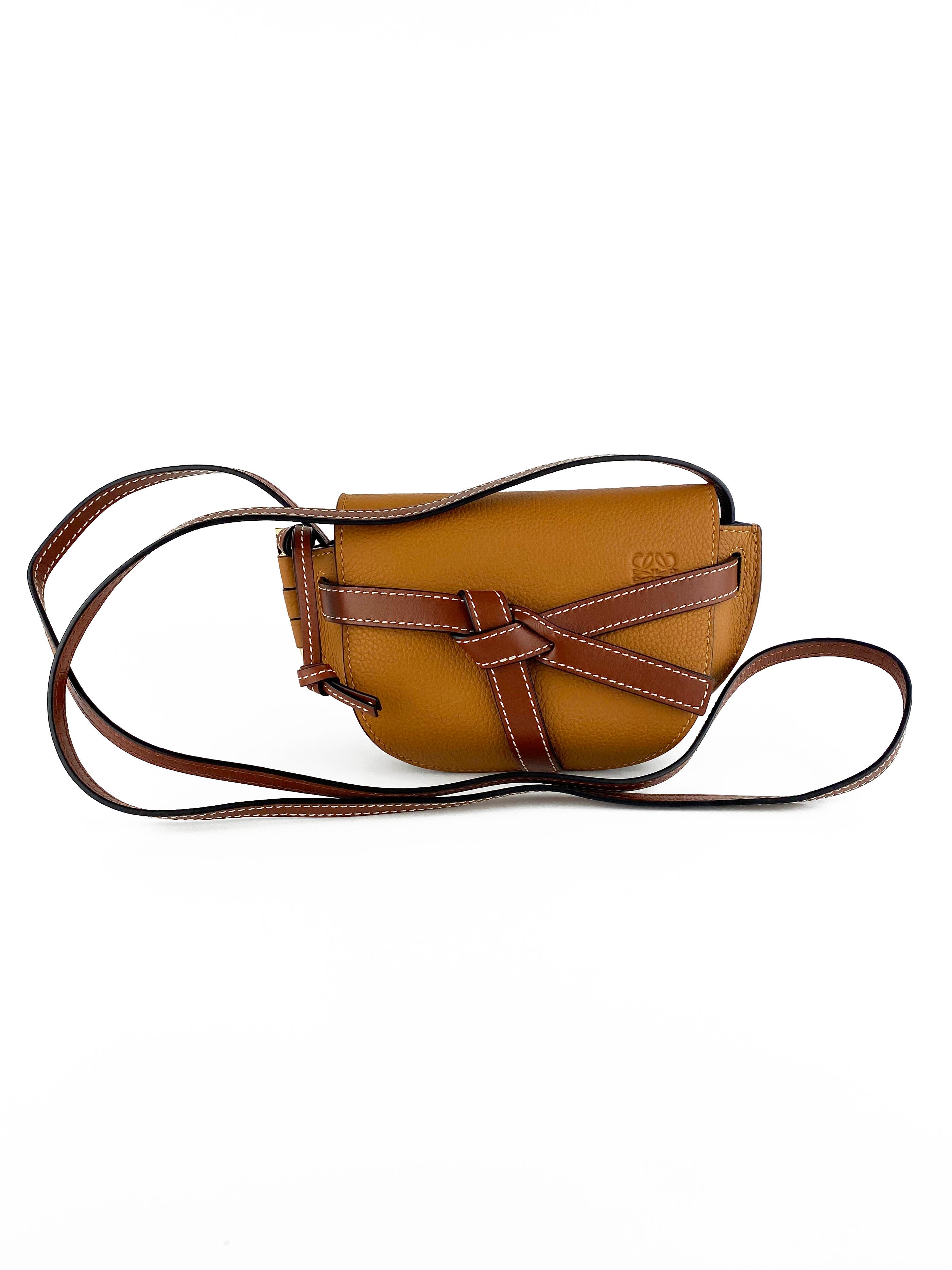 Loewe Tan Mini Gate Bag - Stylish Leather Crossbody Purse for Women | Perfect for Everyday Use, Travel & Date Nights