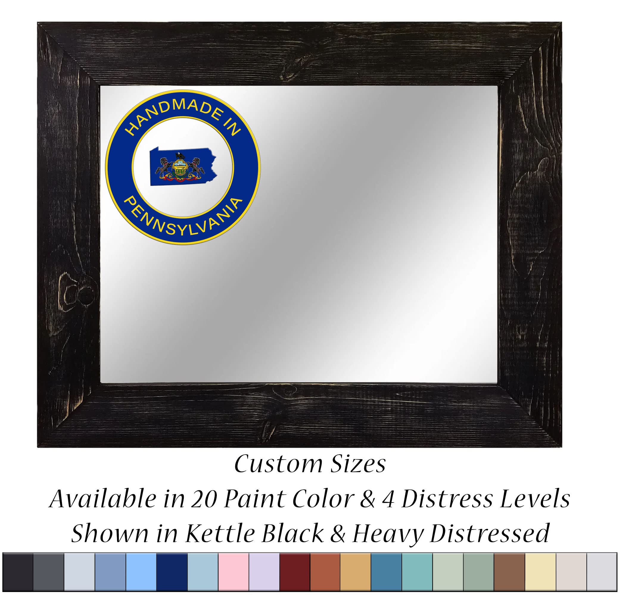 Rustic Wood Framed Wall Mirror - 20