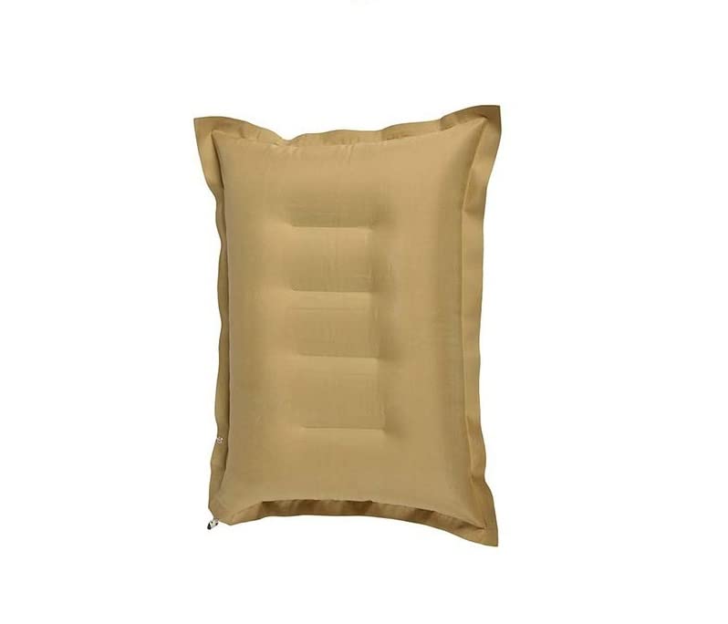RAV Soft Fabric Travel Pillow for Neck Support - Pack of 1, Brown Air Pillow for Airplane, Car & Office Use - Comfortable Sleeping Aid for Travelers