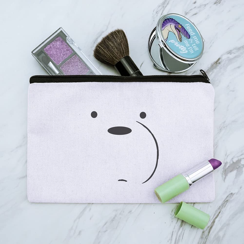 We Bare Bears Ice Bear Cosmetic Bag - Cute Cartoon Makeup Organizer Pouch for Travel & Daily Use - White One Size - Perfect for School, Gym & Toiletries Storage