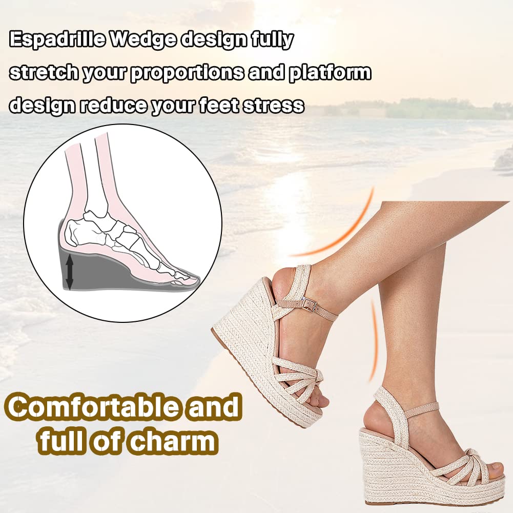 **Mikarka Women's Platform Ankle Strap Sandals – Open Toe Espadrille Wedge Sandals for Casual Summer Outfits | Beach, Vacation & Everyday Wear**