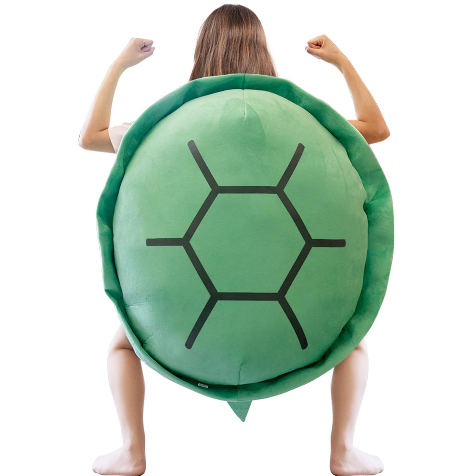 40 Inch Wearable Turtle Shell Pillow - Soft Plush Tortoise Shell Stuffed Animal Cushion Toy for Adults & Kids - Perfect for Halloween Costumes, Cosplay, Dress Up Parties & Lazy Lounging
