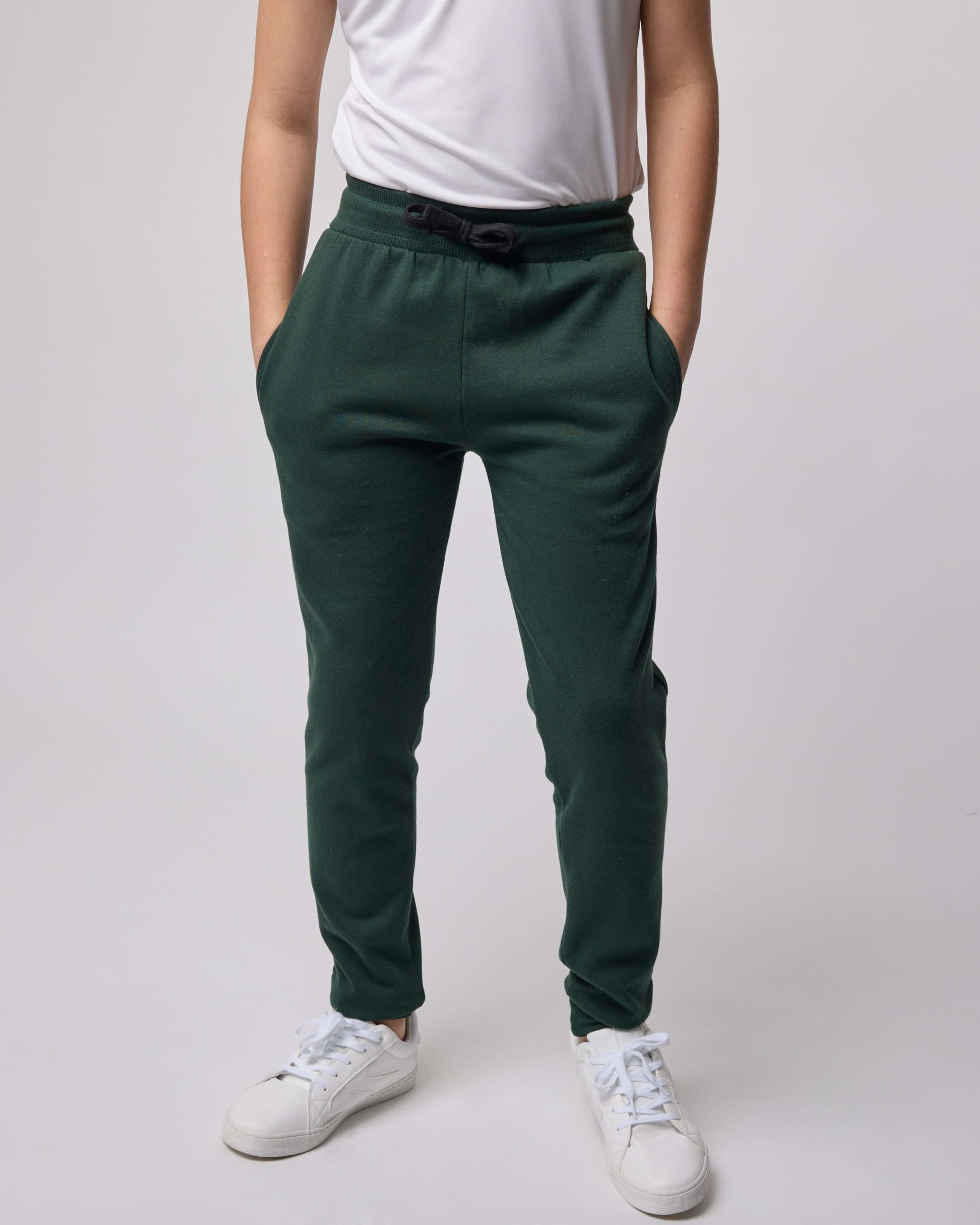 Real Essentials 3-Pack Boys' Cotton Fleece Jogger Sweatpants - Soft Active Pants for School, Play & Lounge Wear