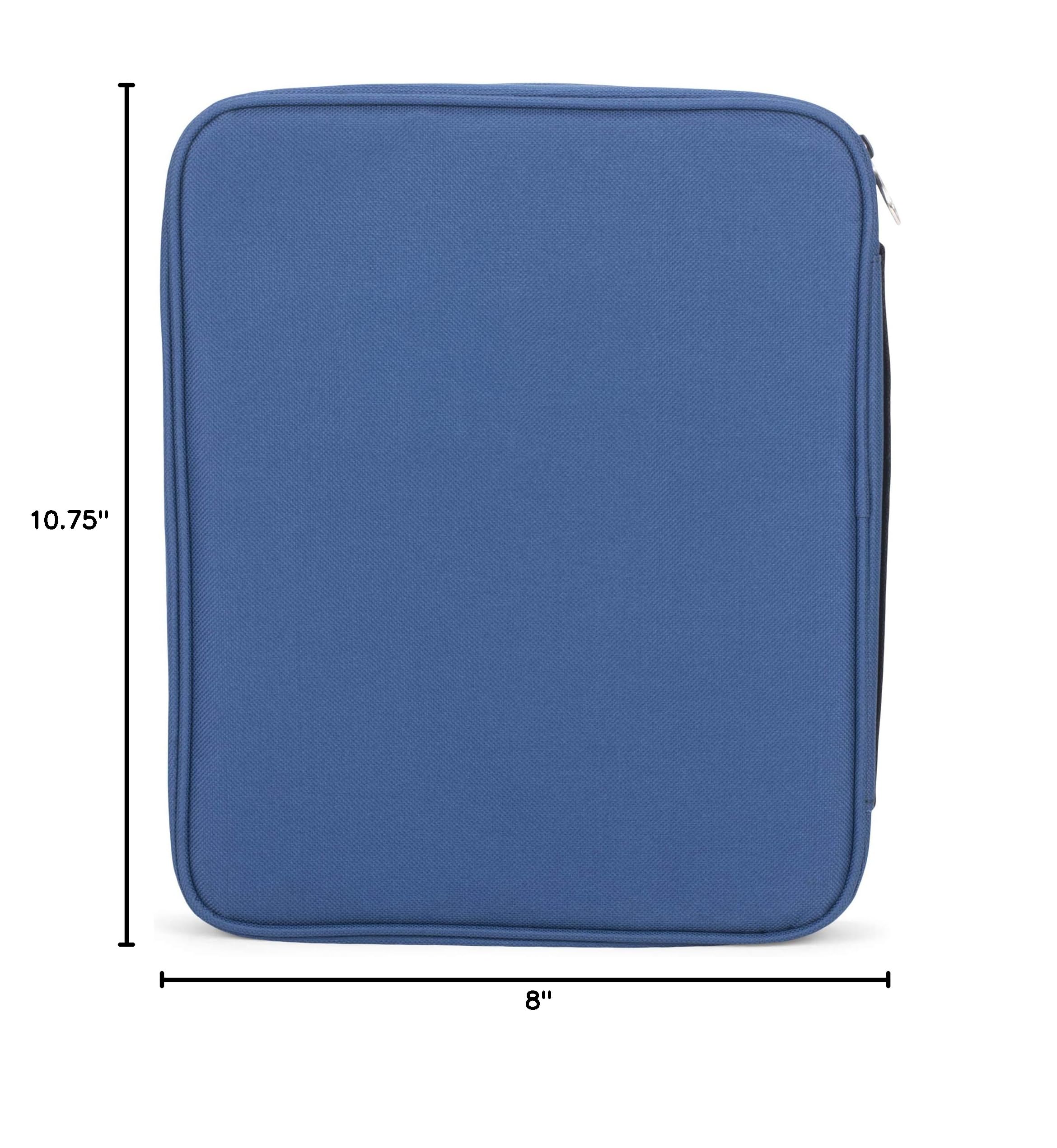 Divinity Boutique Canvas Bible Case - Navy Blue Zippered Bible Cover for Men & Women - Fabric Book Bag with Pockets for Compact, X & XX-Large Bibles - Perfect for Church, Travel & Bible Study
