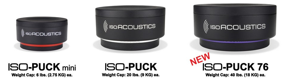 IsoAcoustics Iso Pucks - Premium Audio Isolation Feet for Speakers & Studio Monitors | Reduce Vibrations & Improve Sound Clarity | Perfect for Home Studios, DJ Setups & Hi-Fi Systems