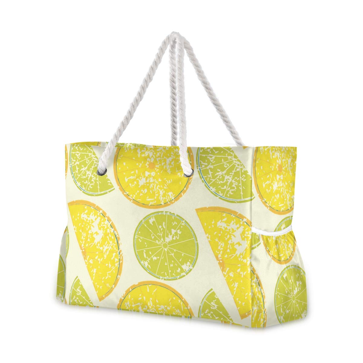 ALAZA Beach Toy Bag - Lemons & Limes Design for Seaside, Pool & Shower