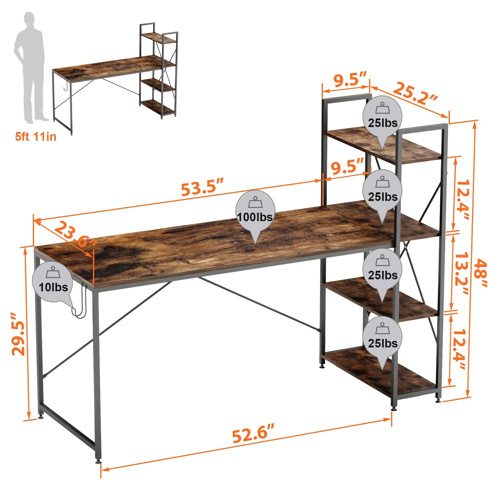 Bestier Computer Office Desk with Sturdy Steel Frame - Ergonomic Home & Workspace Solution for Study, Gaming, and Remote Work