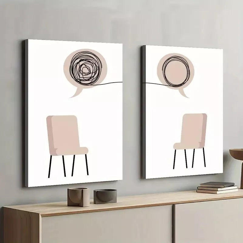 2pcs Modern Minimalist Art Framed Canvas Wall Decor 50x75cm - High Quality Print, 100% Australian Made, Ready to Hang - Perfect for Living Room, Bedroom & Office Decor
