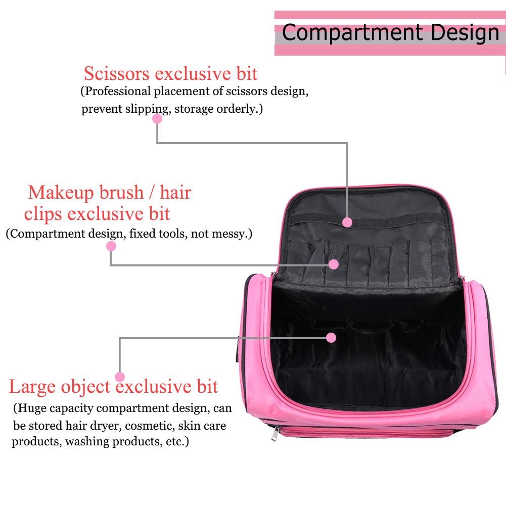 ANGGREK Professional Barber Bag - Large Capacity Salon Hairdressing Organizer for Stylists | Holds Clippers, Scissors & Tools | Travel Cosmetic Case with Adjustable Shoulder Strap | Perfect for Mobile Barbers & Salon Professionals