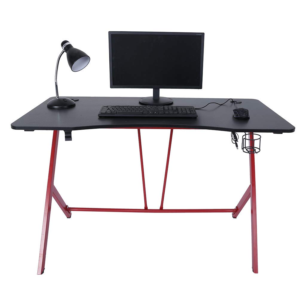 47.2 Inch Black Gaming Desk & Home Office Computer Table - Quiet Under Desk Heater Workstation for Gamers & Professionals (55 Inch Option) - Perfect for Gaming Setups, Remote Work & Small Spaces