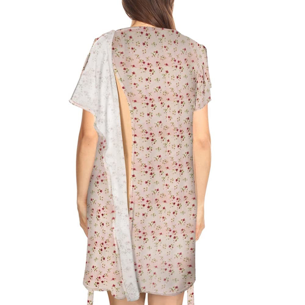 Open Back Nightgowns for Women - 3 Pack Long Sleeve Floral Print Lace Patient Gowns - Comfortable Hospice & Bedridden Nightwear for Hospital, Home Care & Recovery