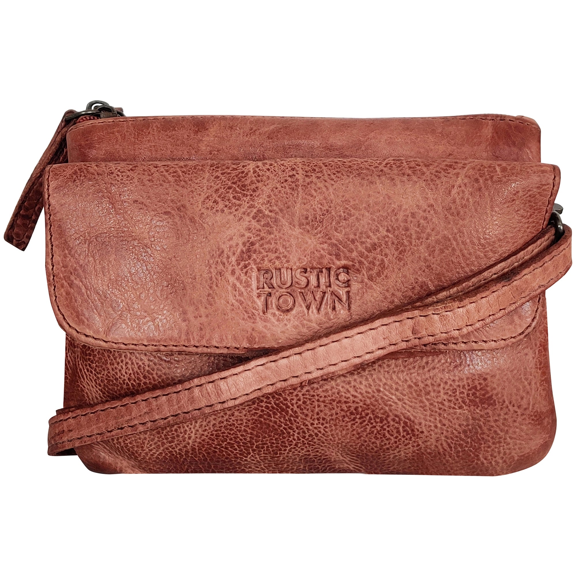 Women's Brown Leather Sling Bag Wristlet Clutch - Stylish Crossbody Purse for Everyday Use, Travel & Shopping