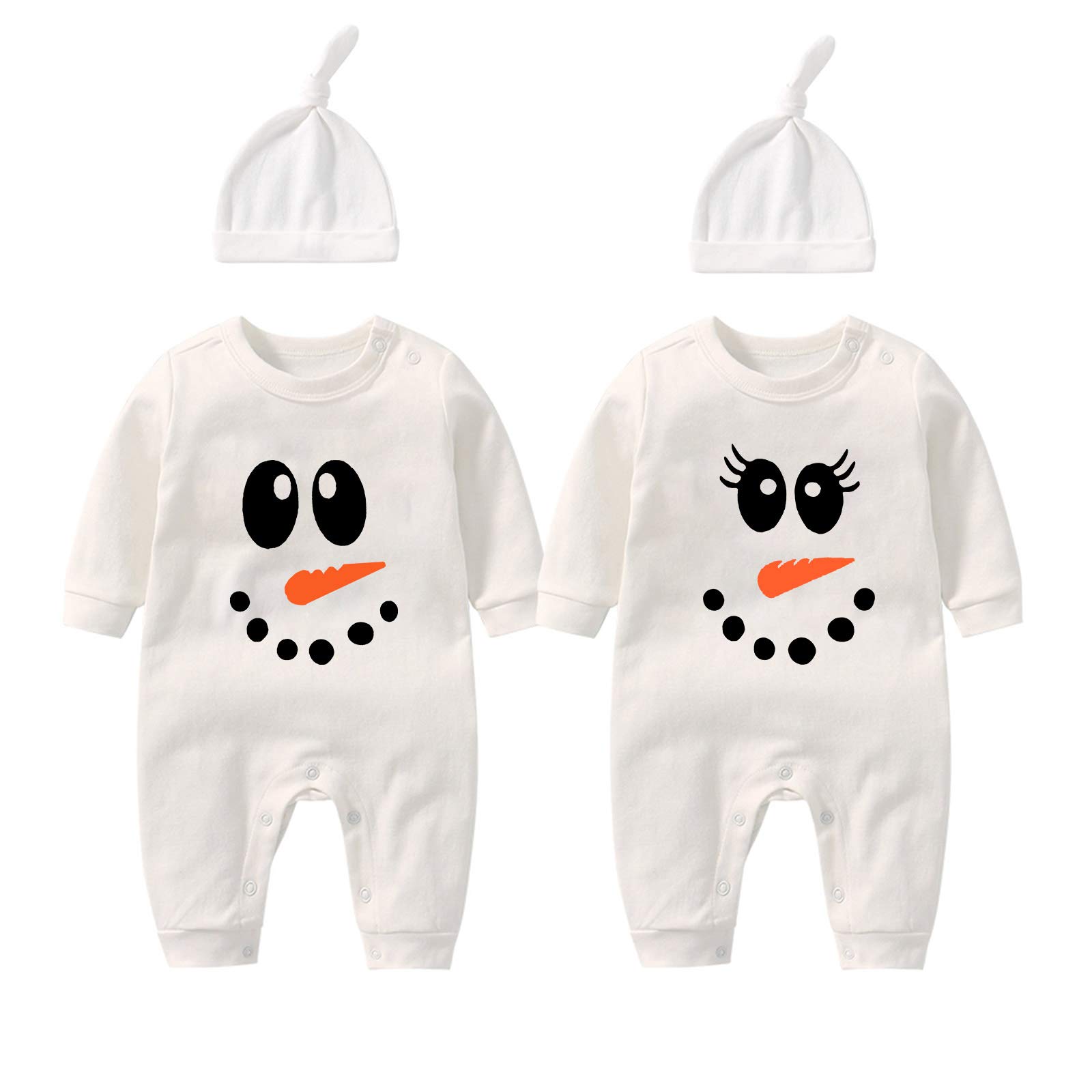 YSCULBUTOL Baby Twins Bodysuit - Christmas Snow Outfit for Newborns | Holiday Photo Shoot