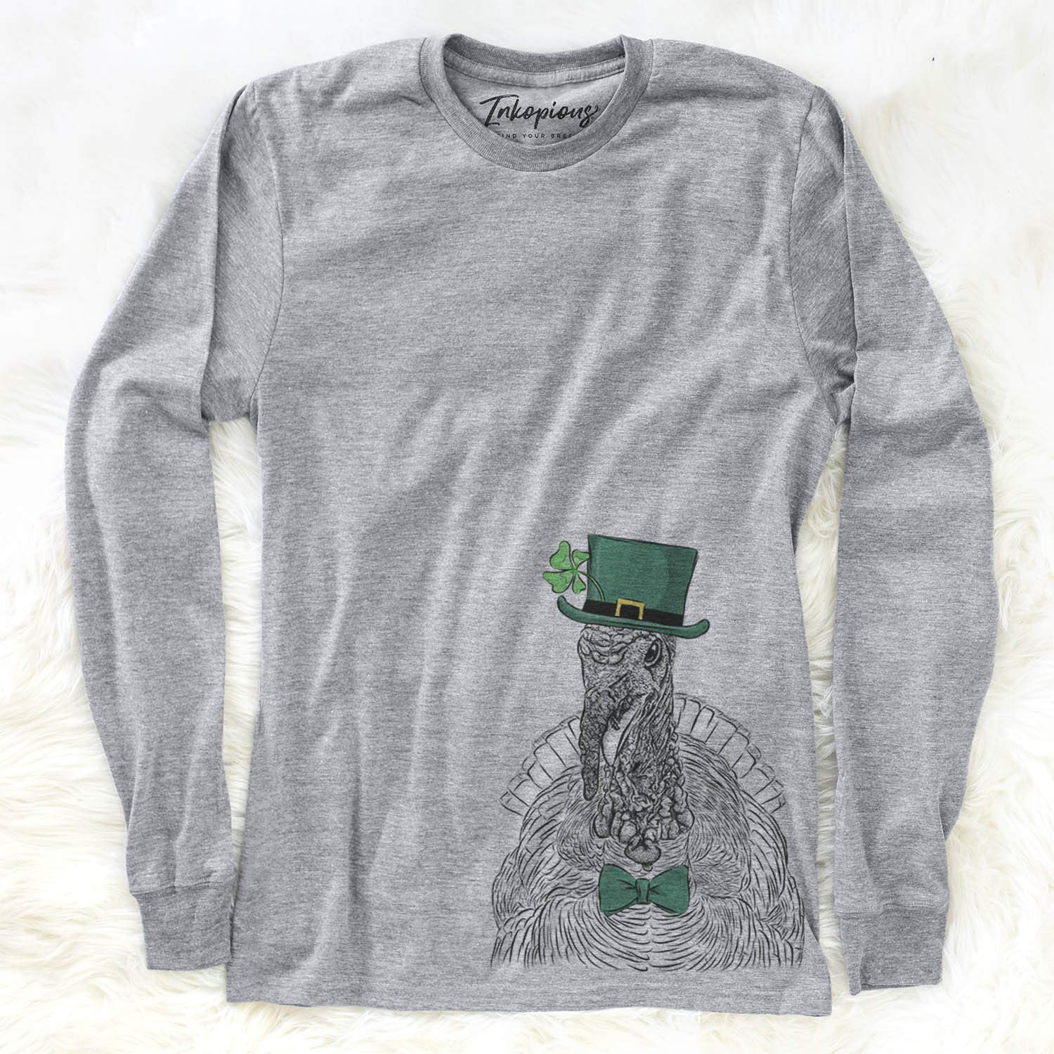 St. Patrick's Day Brady The Turkey Graphic Triblend T-Shirt - Soft Comfortable Fit for Irish Festivals, Pub Crawls & Holiday Parties
