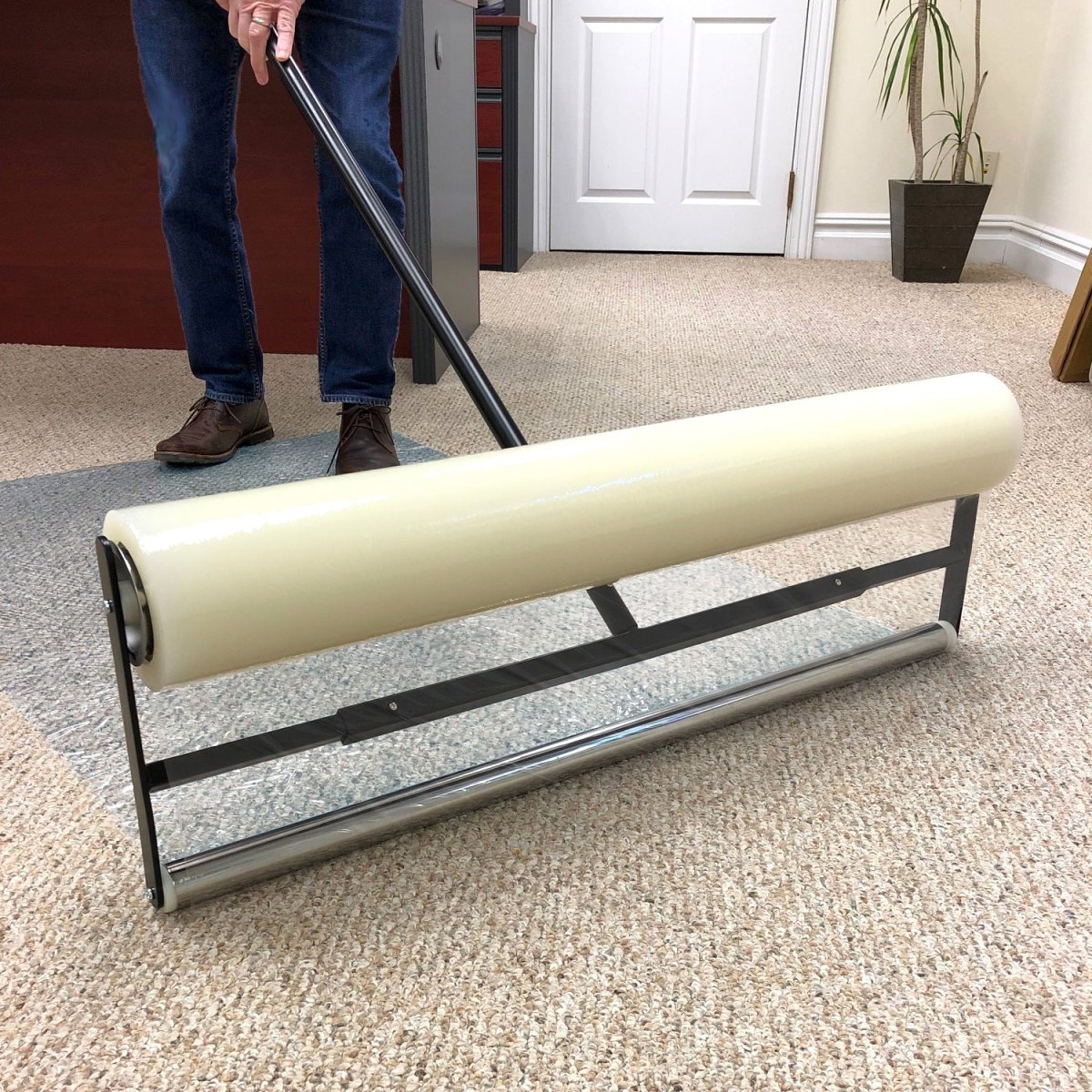 Self-Adhesive Carpet Protection Film - Heavy Duty Floor Covering for Moving, Renovation & Events - Easy to Apply & Remove