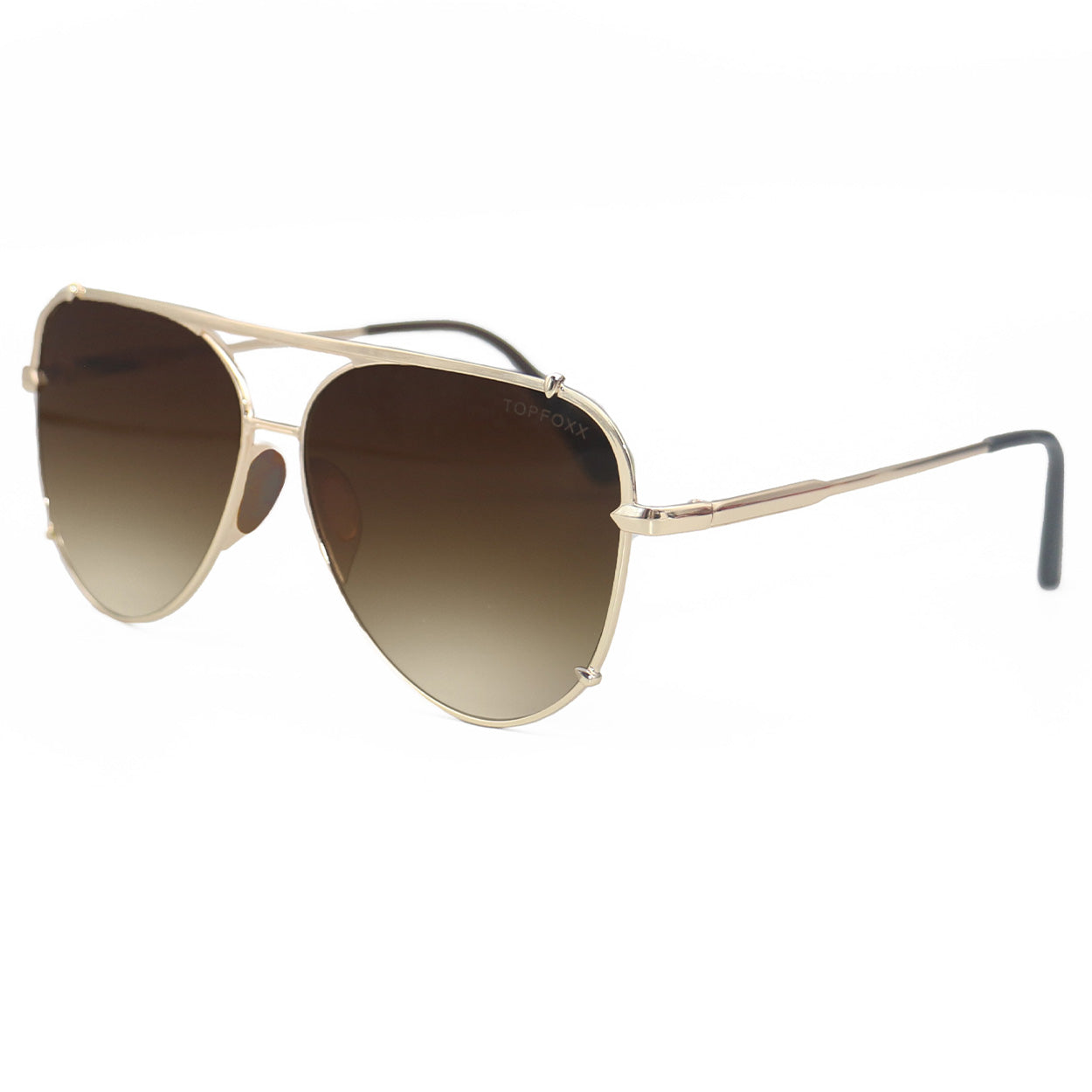 Tangle-Free Faded Brown Aviator Sunglasses for Women - Classic Retro Pilot Style - Perfect for Driving, Beach & Outdoor Activities