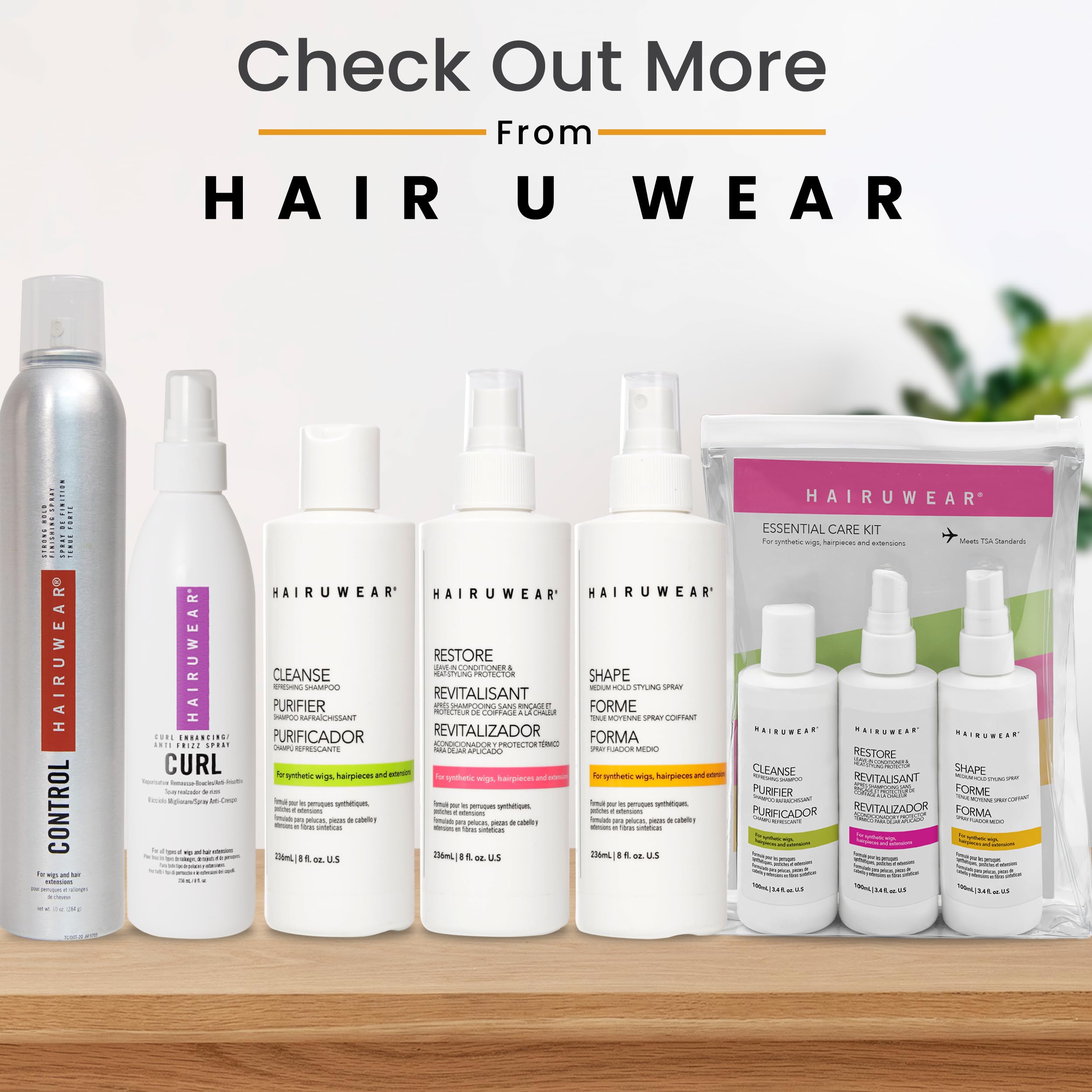 HairUWear Restore Leave-In Conditioner & Heat Protectant for Wigs & Hair Extensions - 8 oz - Moisturizes, Repairs & Protects Against Heat Damage - Perfect for Daily Styling & Salon Use