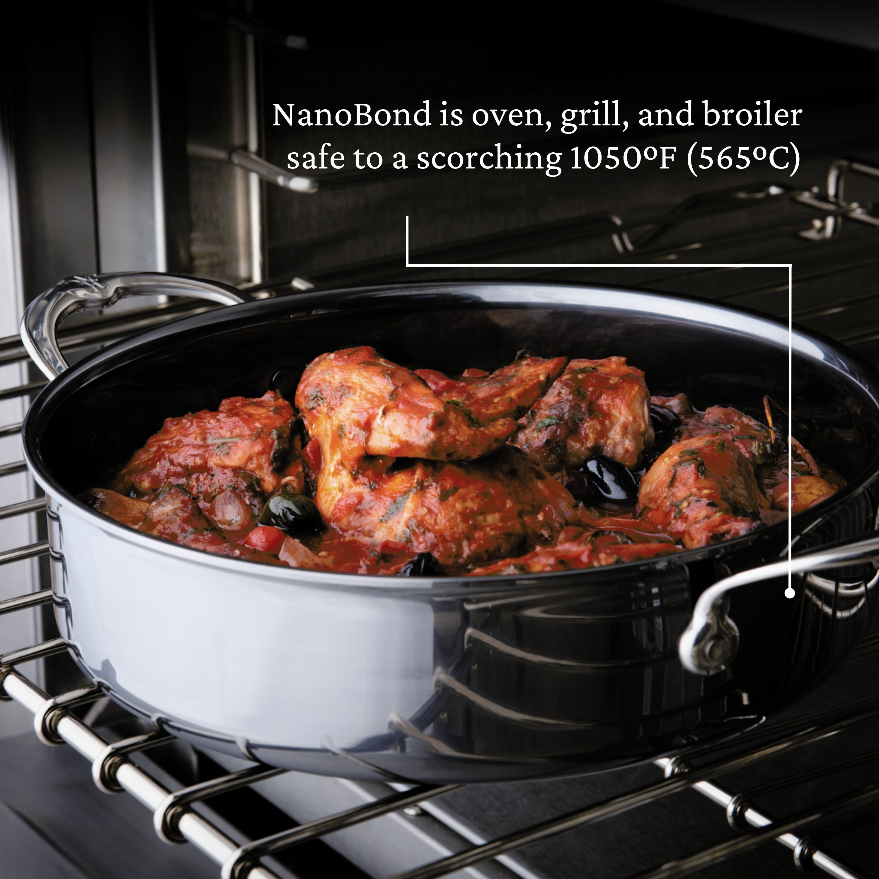 Hestan Nanobond Nonstick Covered Braiser and Sauteuse Pan - 3.5 Quart (26cm) - Premium Ceramic Cookware for Searing, Braising & Sauteing - Perfect for Stovetop, Oven & Serving Dishes