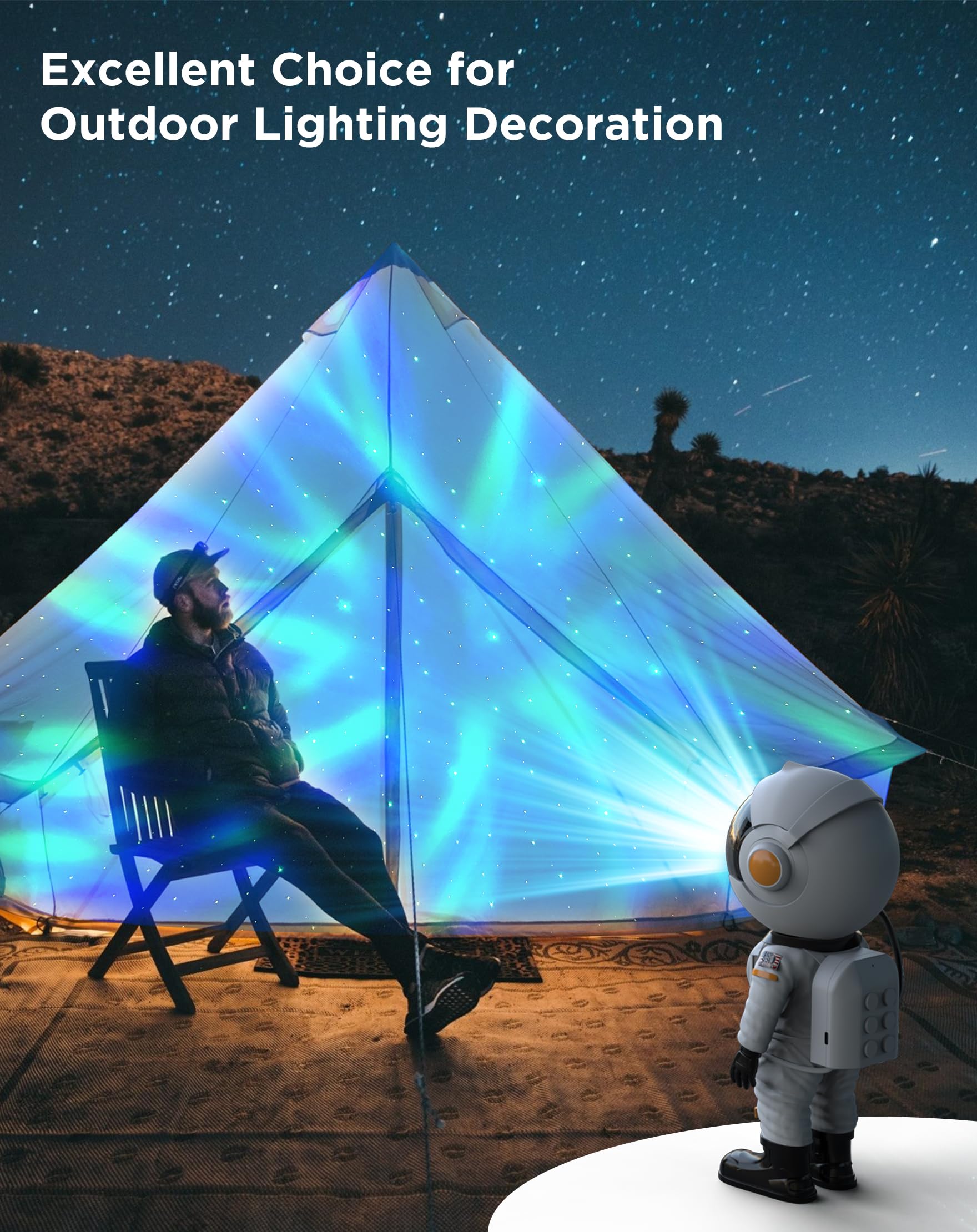 Rossetta Astronaut Galaxy Projector - Starry Night Light for Bedroom & Kids Room with Timer & Remote Control | Perfect for Home Decor, Relaxation, Meditation & Gifts (Christmas, Birthday) for Adults & Teens