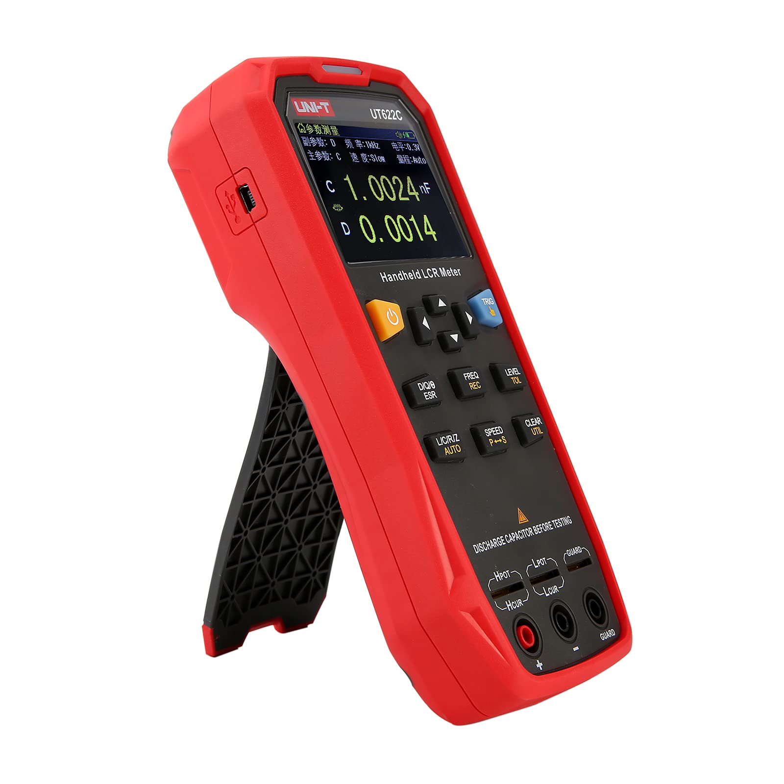 UNI-T UT622C Digital LCR Meter - Handheld Inductance Capacitance Resistance Tester with High Precision, Backlight & Data Hold | ESR Ohm Frequency Measurement for Industrial Components & Capacitor Testing (Perfect for Electronics Repair, Lab Testing & Quality Control)