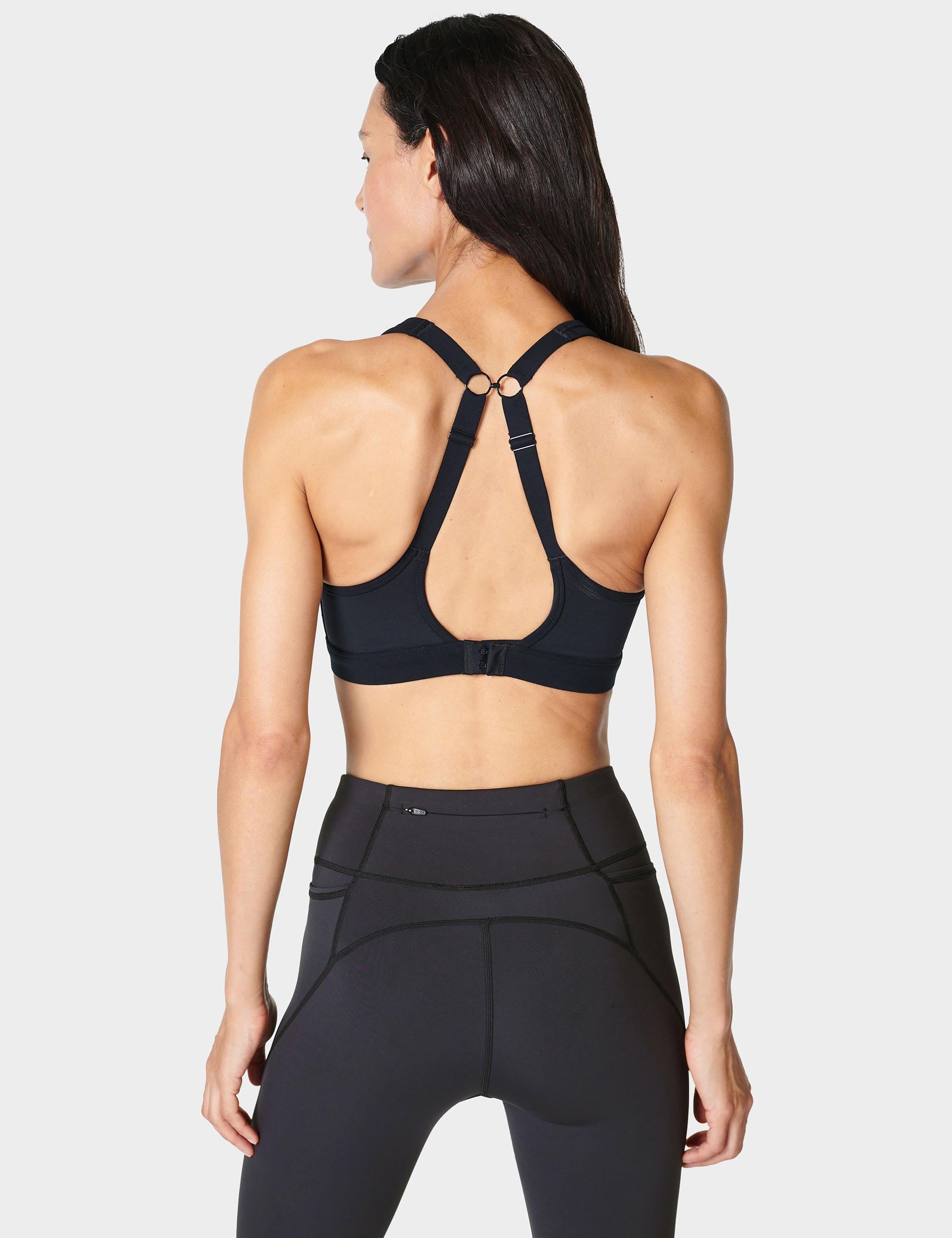 Power Icon Running Bra for Women - High Support Sports Bra - Moisture Wicking & Breathable - Perfect for Running, Gym & High-Intensity Workouts - Black