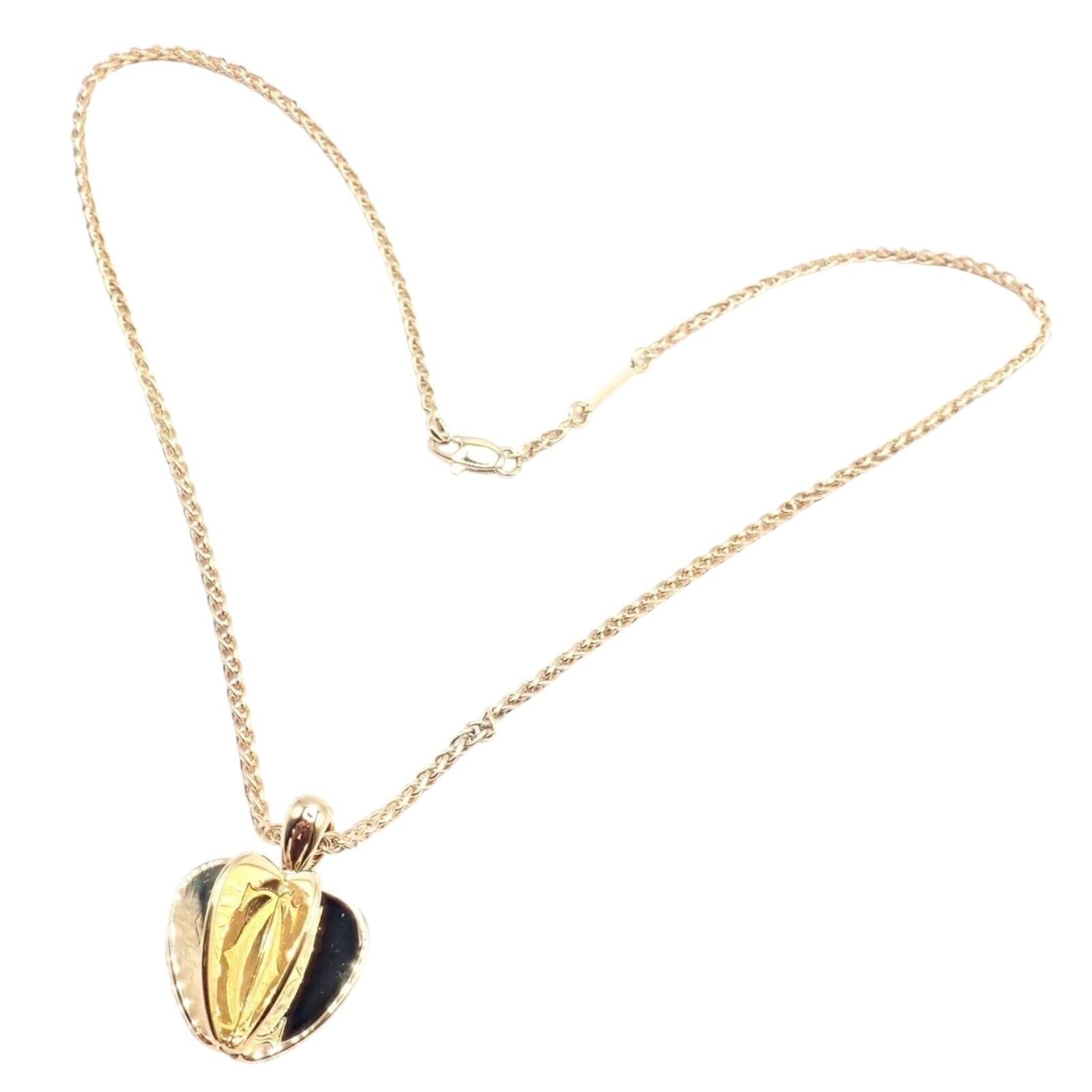 Authentic Cartier 18k Yellow Gold Double C 3D Apple Pendant Necklace for Women - Luxury Jewelry Gift for Anniversary, Birthday & Special Occasions